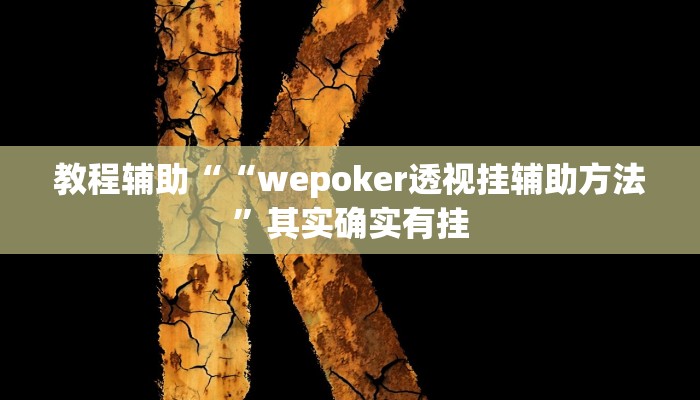 教程辅助““wepoker透视挂辅助方法”其实确实有挂