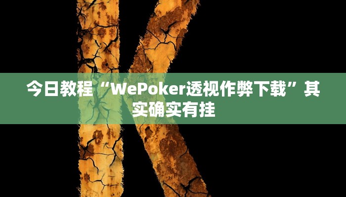 今日教程“WePoker透视作弊下载”其实确实有挂