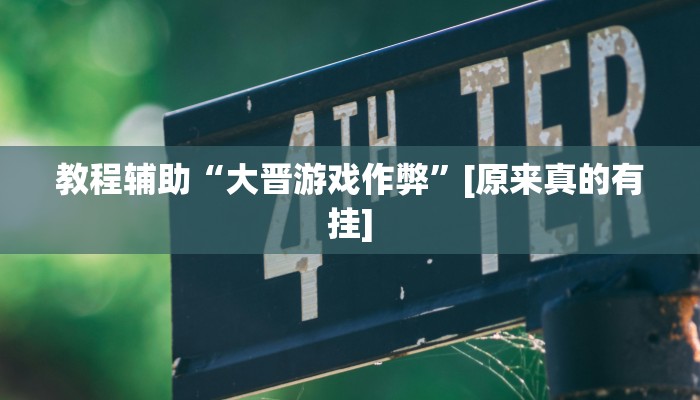 教程辅助“大晋游戏作弊”[原来真的有挂]