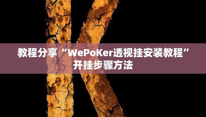 教程分享“WePoKer透视挂安装教程”开挂步骤方法 教程分享“WePoKer透视挂安装教程”开挂步骤方法