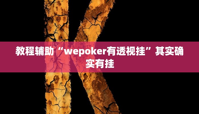 教程辅助“wepoker有透视挂”其实确实有挂